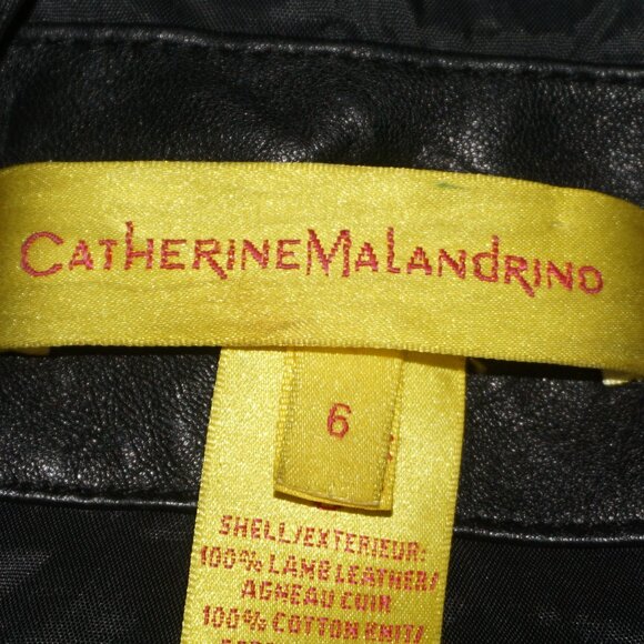 Vintage Y2k Catherine Malandrino Lambskin Leather Moto Jacket - Picture 5 of 8
